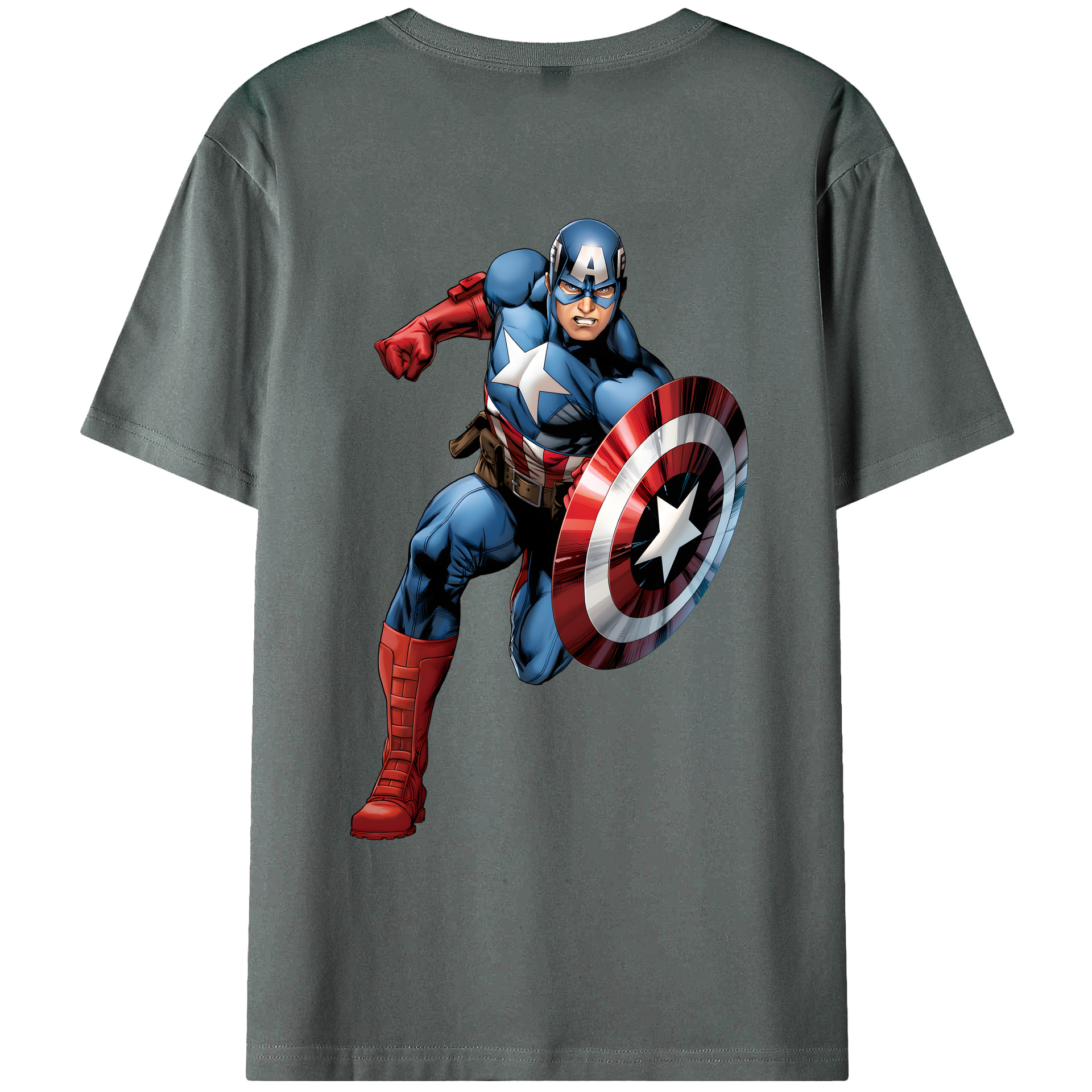 （画像用） アベンジャーズ The Avengers 綿100％ メンズ半袖Tシャツ（バックプリント） 通気性